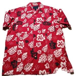 Alabama Crimson Tide Hawaiiabera Men's Size Large Red Hawaiian Shirt Hand Made